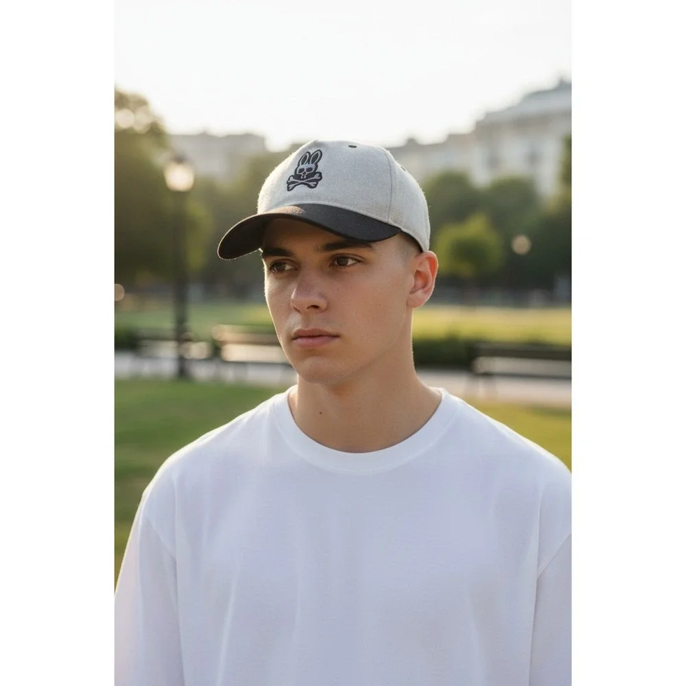 Psycho Bunny‎ Mens classic Baseball cap Light Gray